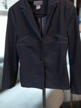 Chapter Navy Blazer with Contrast Topstitch